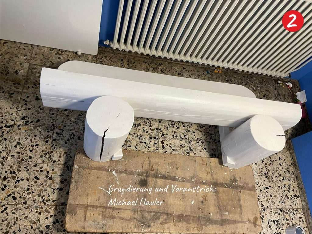 Freundschaftsbank weiß vorbereitet