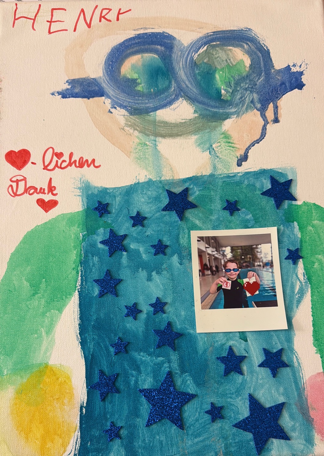 Henry lernt schwimmen - Bild als Danke